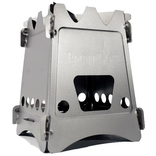 backpacking mini wood stove Emberlit Stove Titanium